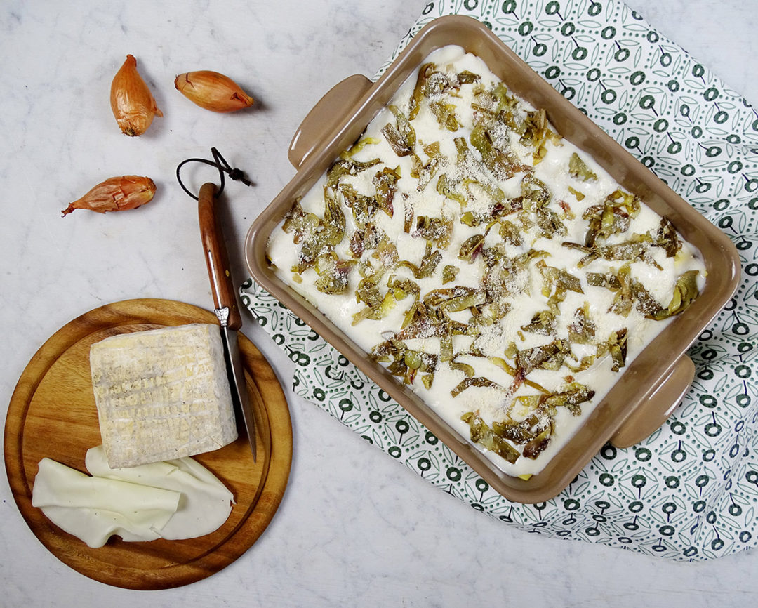 Lasagne ai carciofi provola e taleggio